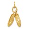 14K Yellow Gold 3D Ballet Slippers Charm Ballerina Jewerly 20mm x 7mm